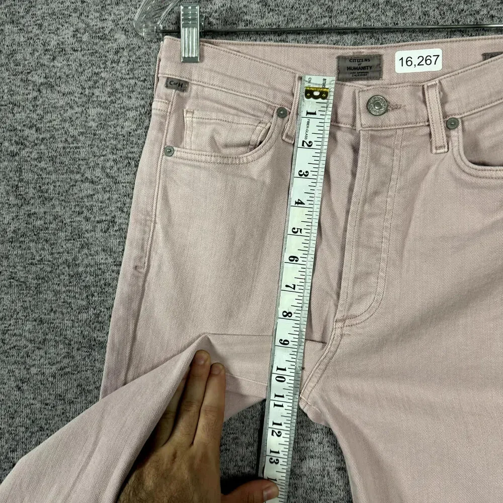Citizens Of Humanity Size 26 Pink Denim Olivia High Rise Slim Ankle Jeans - Picture 9 of 10